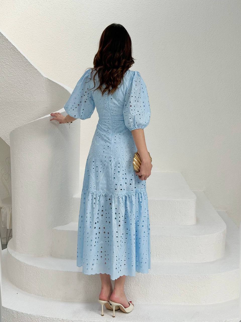 Blue Crochet Dress