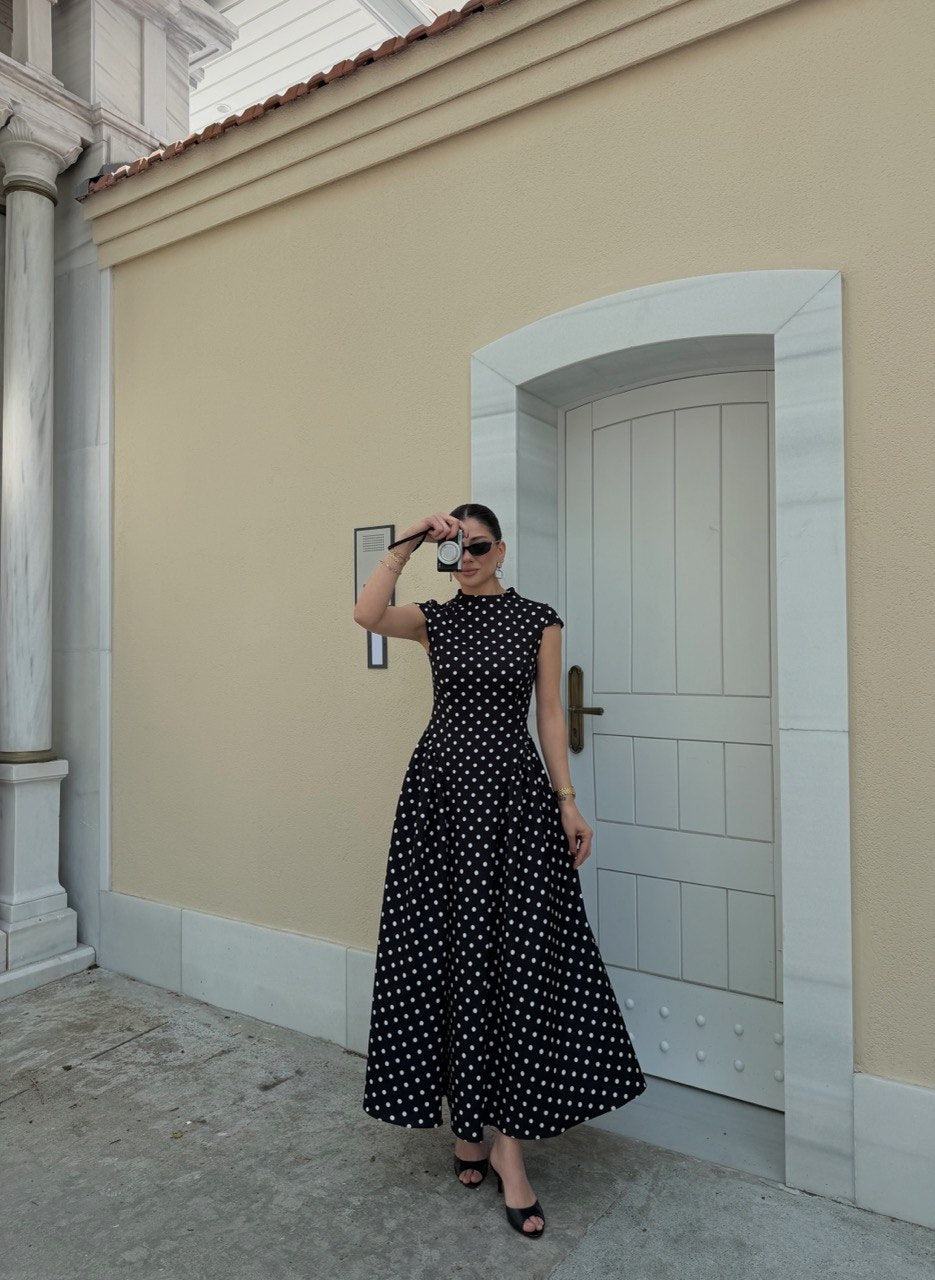 BLACK POLKA DOT DRESS