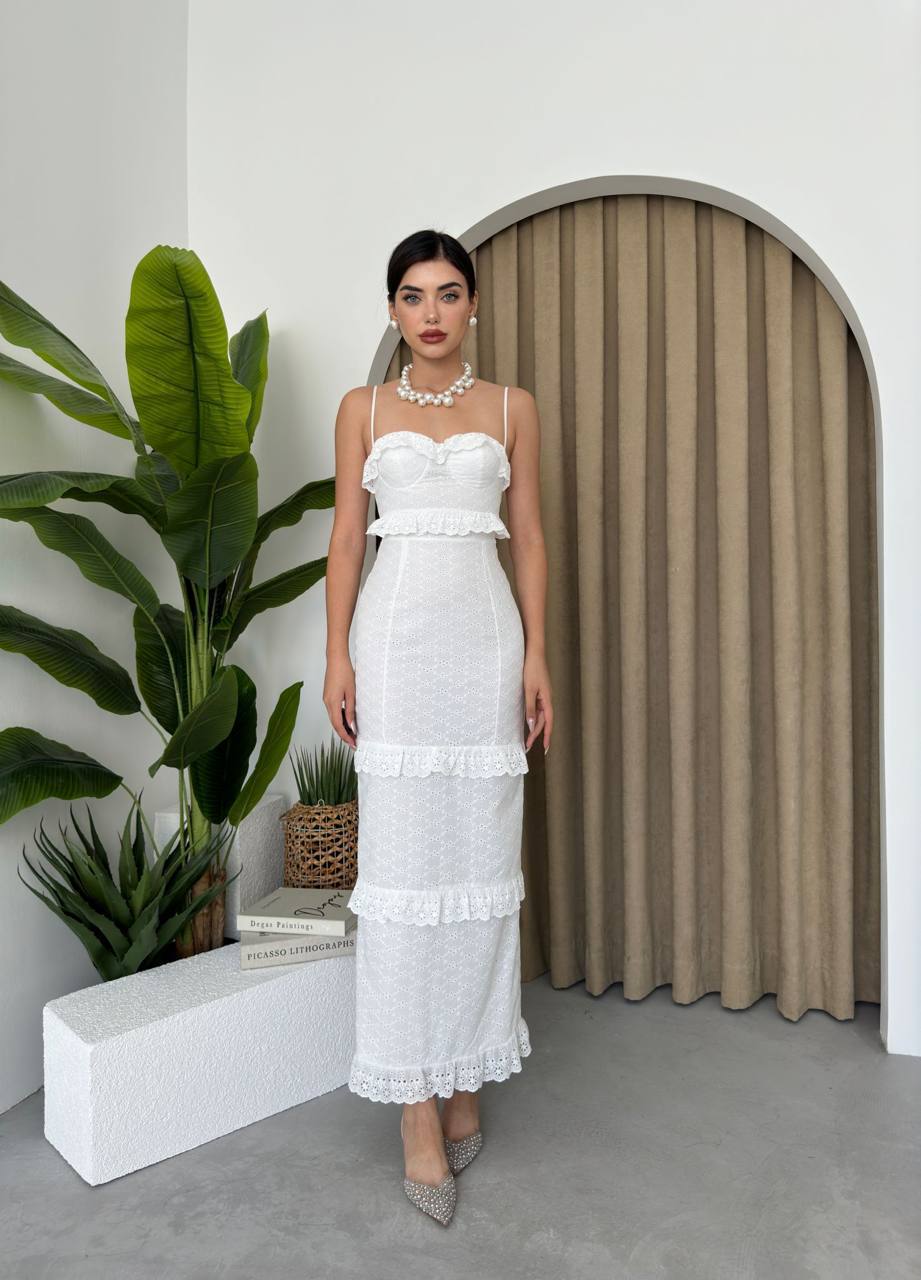 WHITE CROCHET DRESS