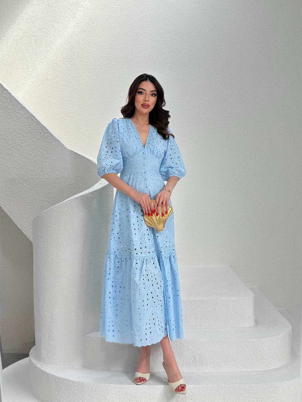 Blue Crochet Dress