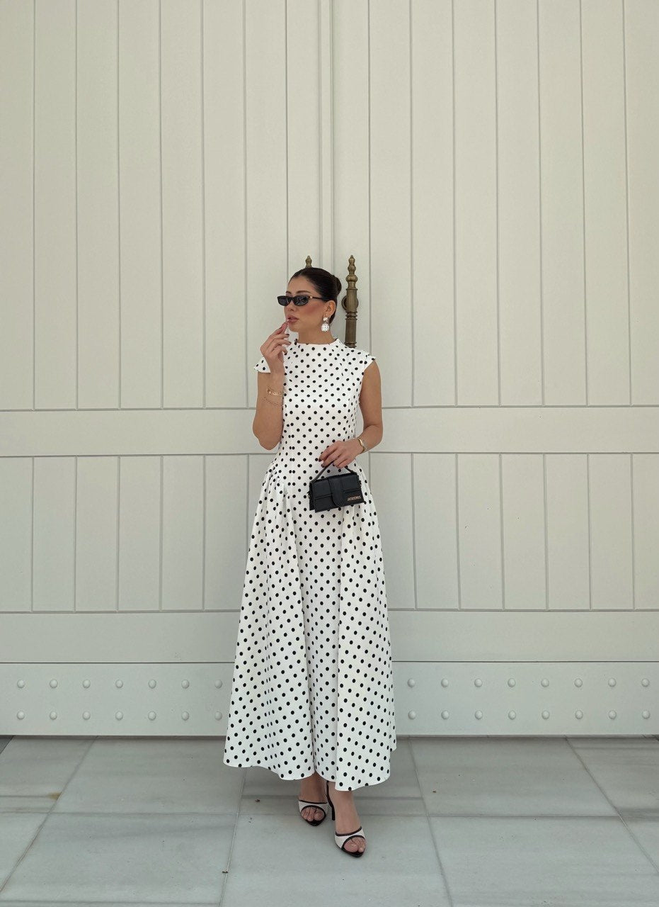 WHITE POLKA DOT DRESS