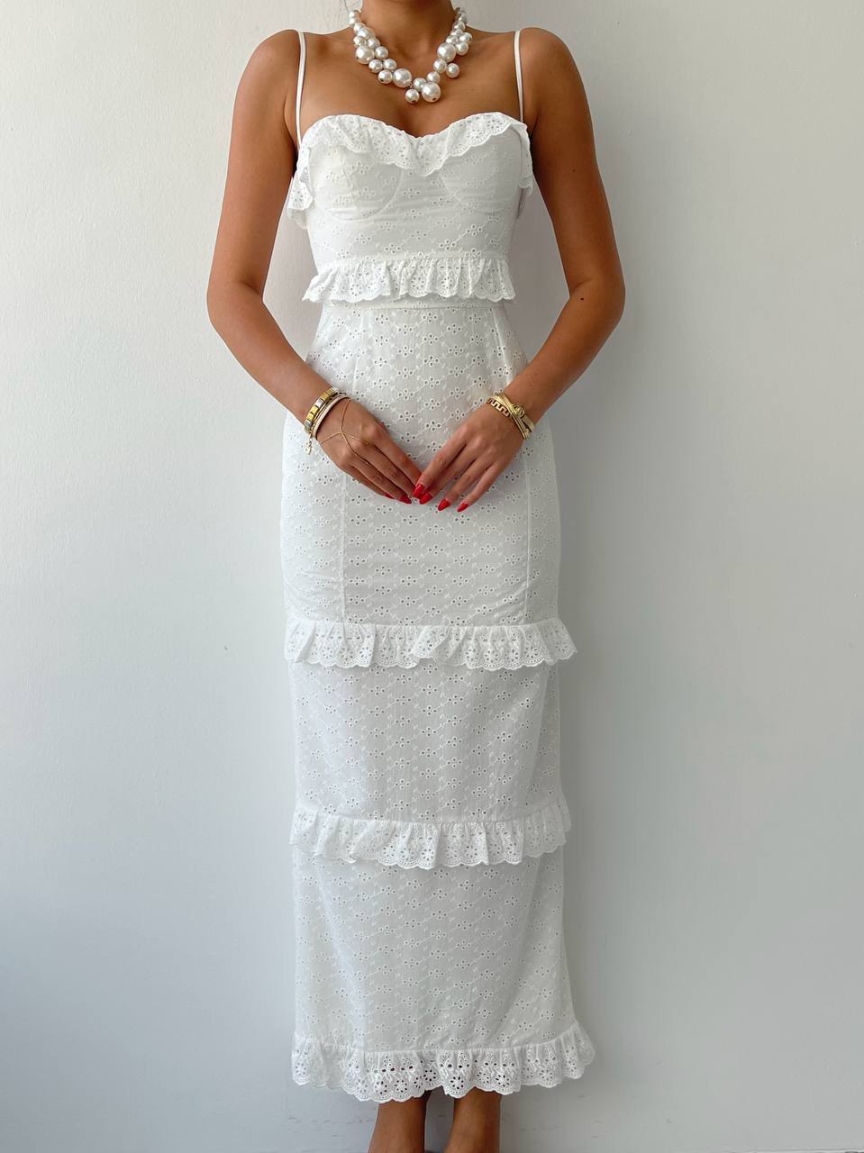 WHITE CROCHET DRESS