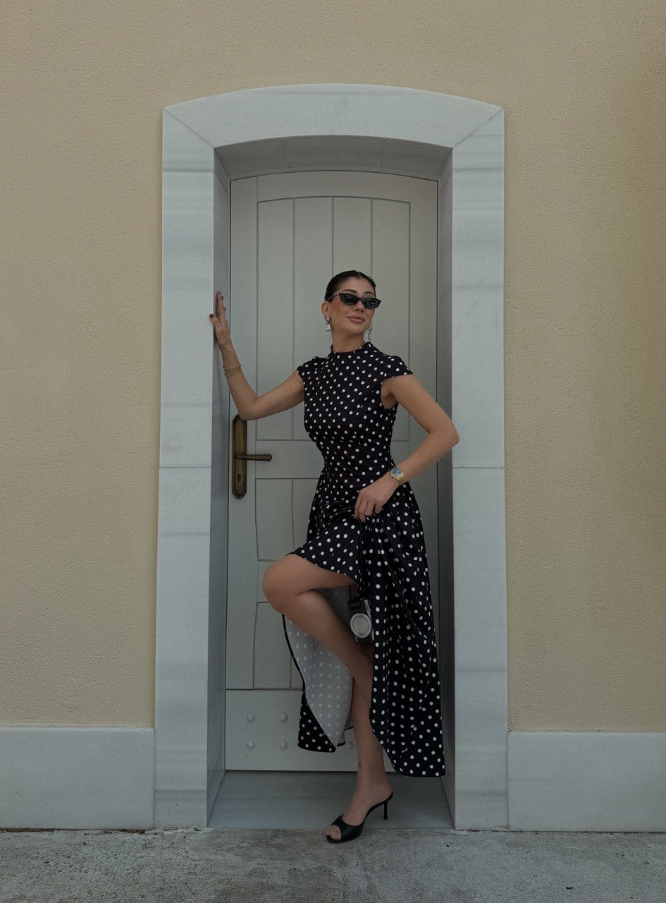 BLACK POLKA DOT DRESS