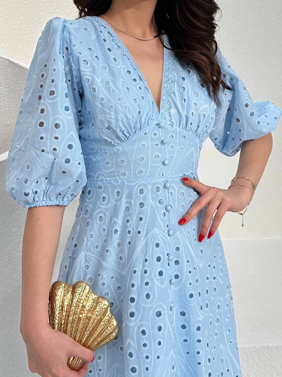 Blue Crochet Dress