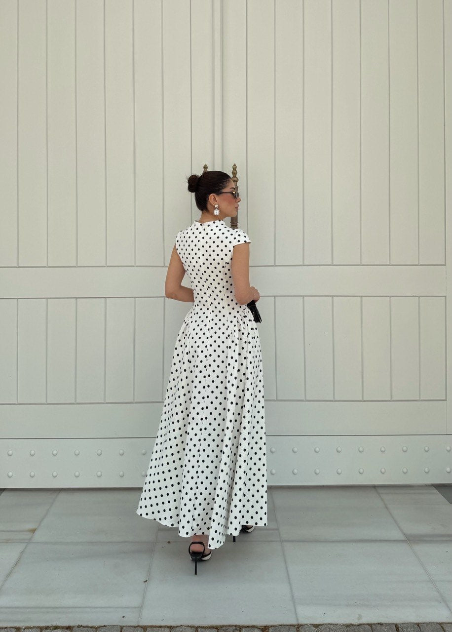 WHITE POLKA DOT DRESS