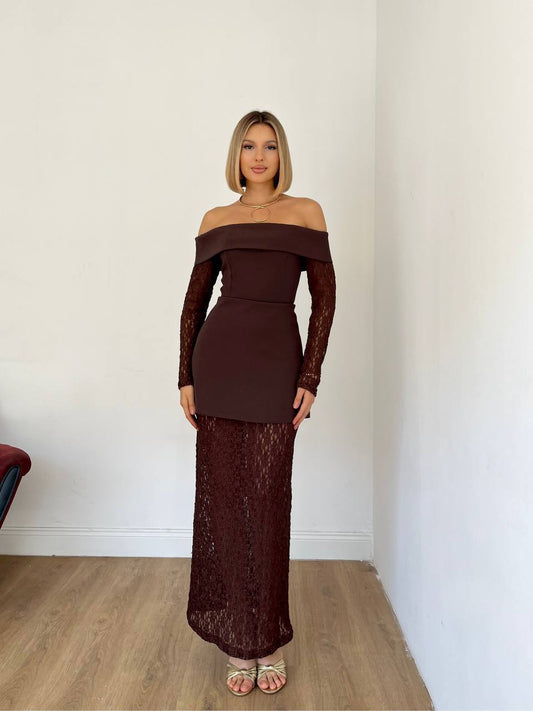 BROWN DRESS