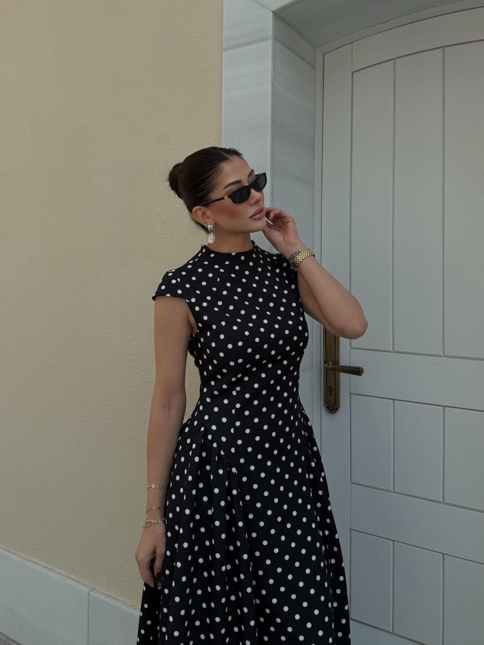 BLACK POLKA DOT DRESS
