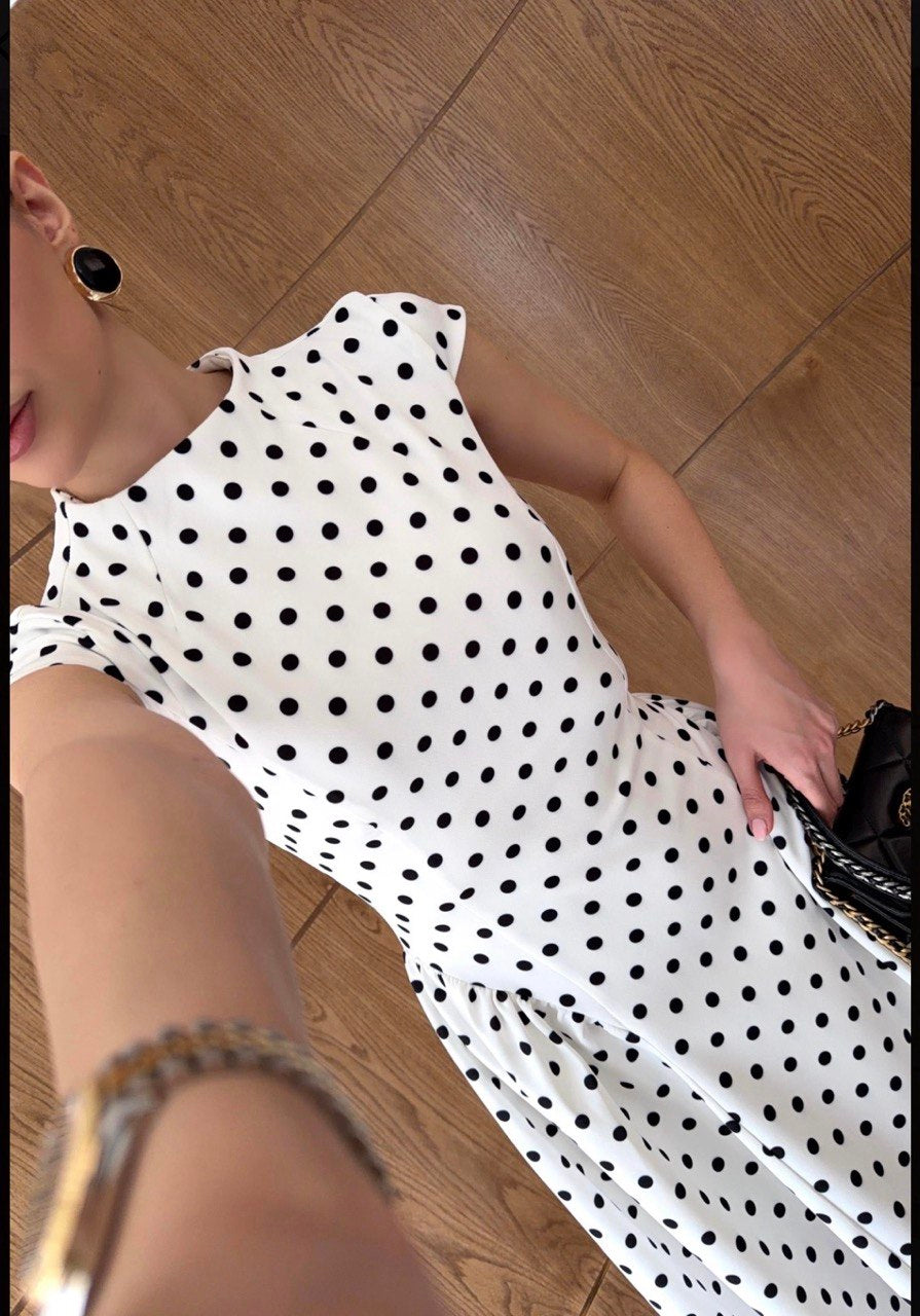 WHITE POLKA DOT DRESS