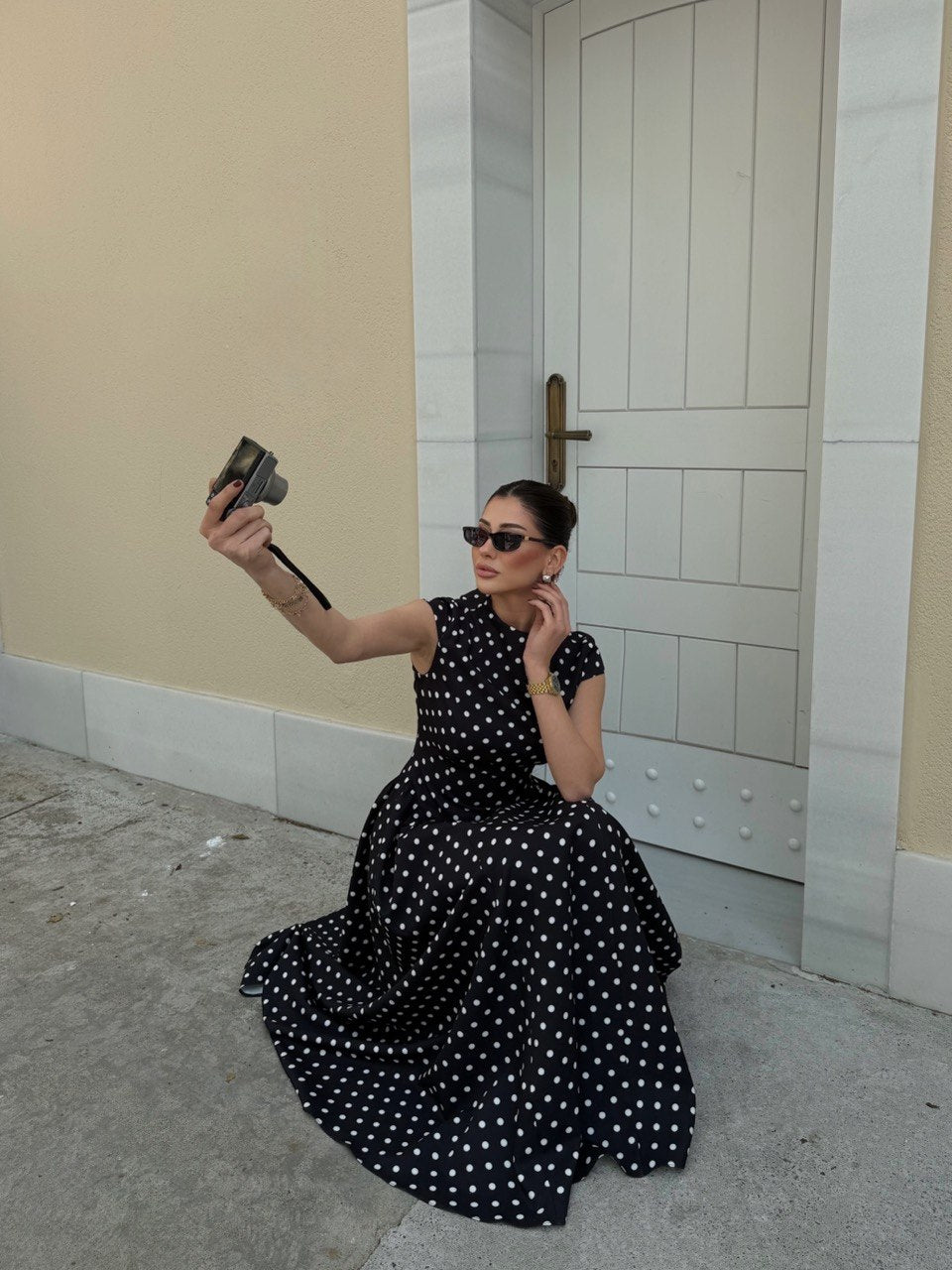 BLACK POLKA DOT DRESS
